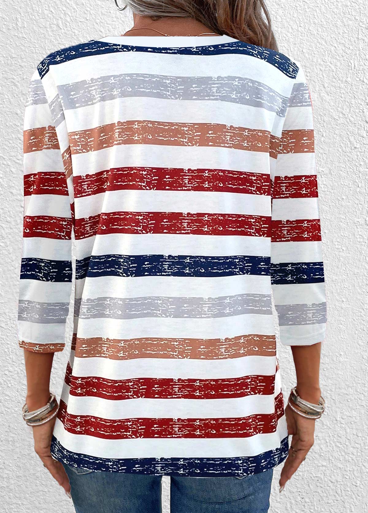 Anke - Gestreept T-shirt met 3/4 mouwen