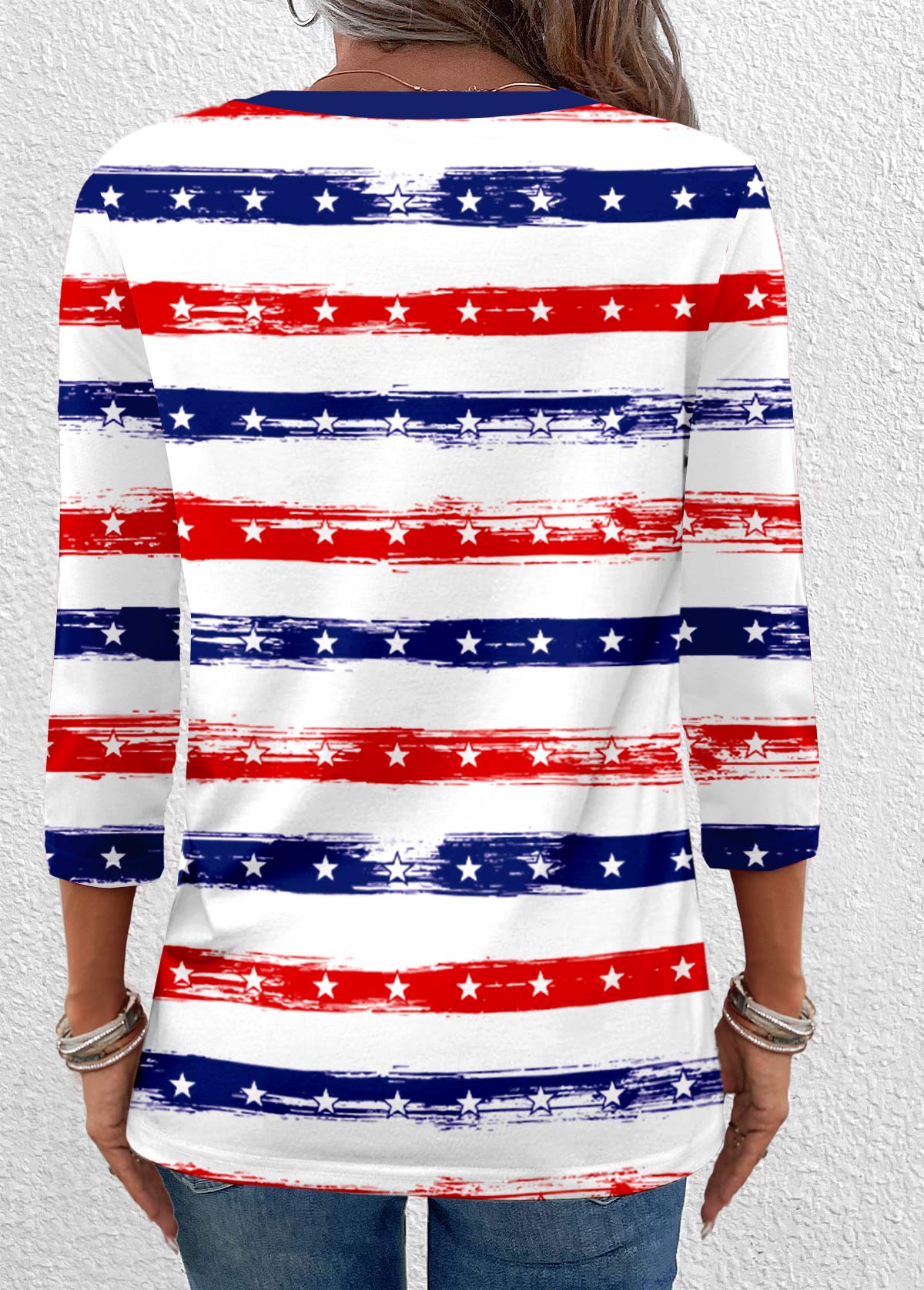 Anke - Gestreept T-shirt met 3/4 mouwen