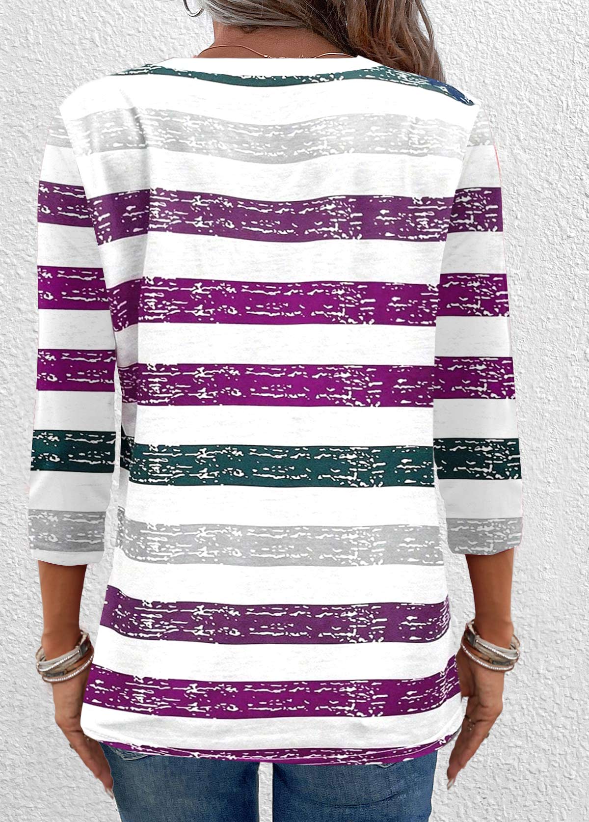 Anke - Gestreept T-shirt met 3/4 mouwen