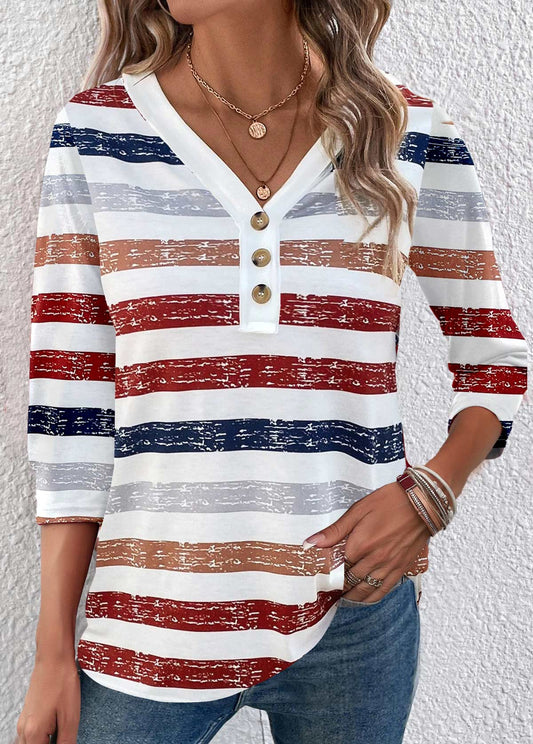 Anke - Gestreept T-shirt met 3/4 mouwen